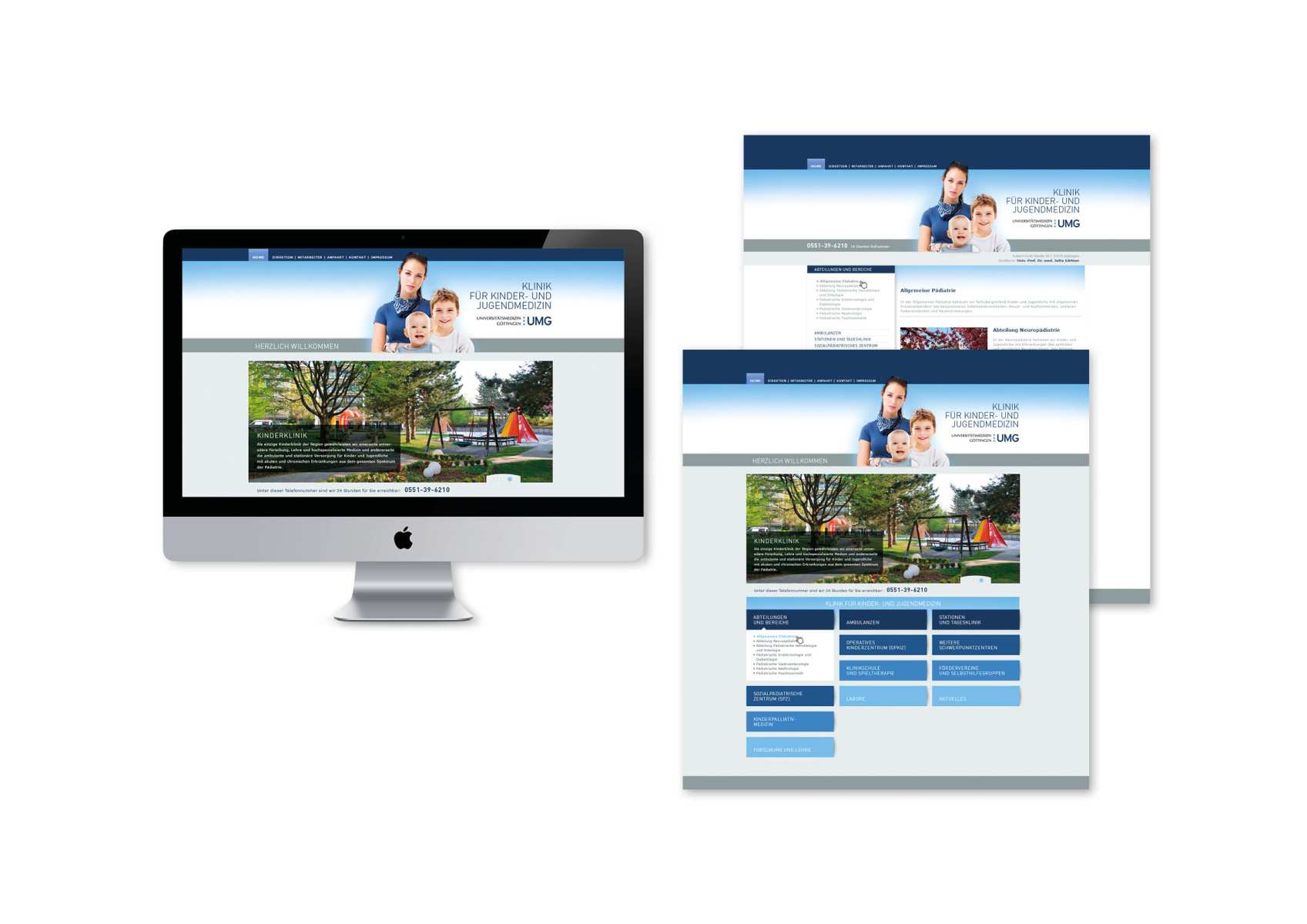 Website der Klinik für Kinder- und Jugendmedizin Göttingen