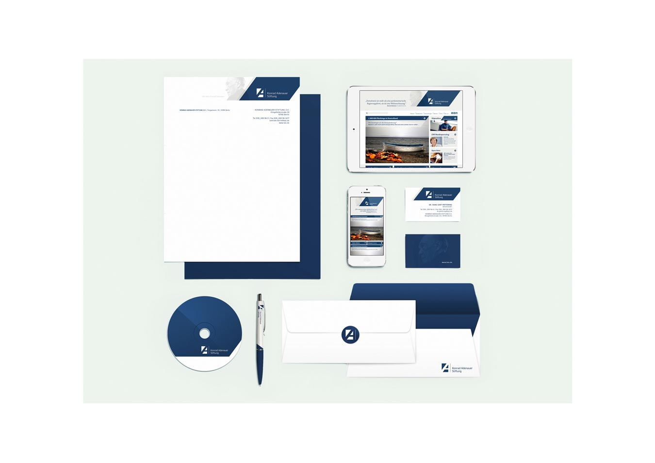 Layout eines neuen CORPORATE DESIGNS für die KAS