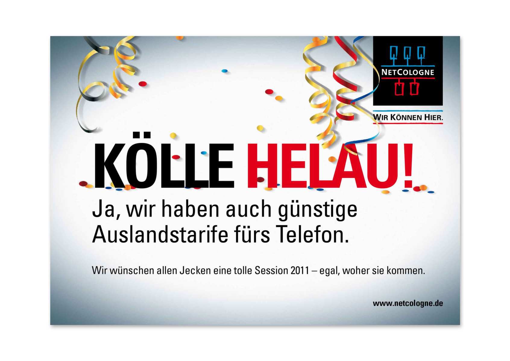 Motiv aus einer Karnevals-Kampagne für NetCologne